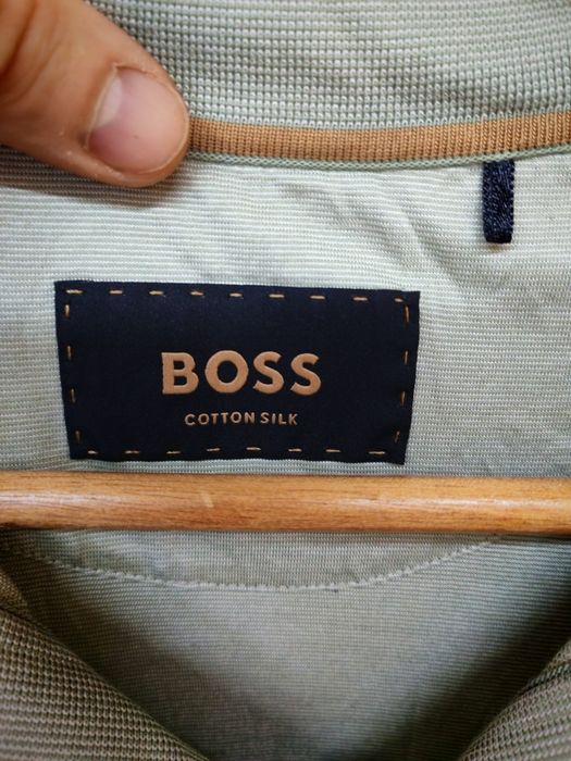 Шовкове поло BOSS Cotton Silk Оригінал Розмір L