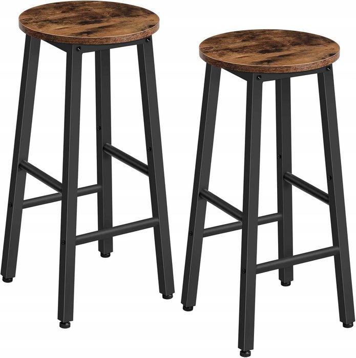 HOOBRO taborety barowe 2 szt 65 cm industrialne loft rustykalne