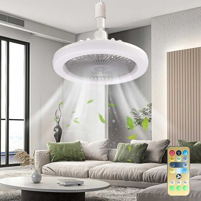 Lampa sufitowa z wentylatorem – LED, Klasa A, E27