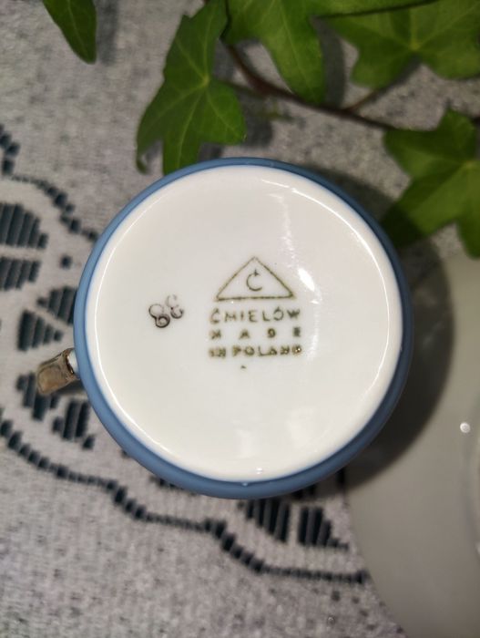 Ćmielów krokus filiżanka + spodek porcelana W. Potacki