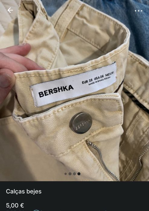 Calças bejes bershka
