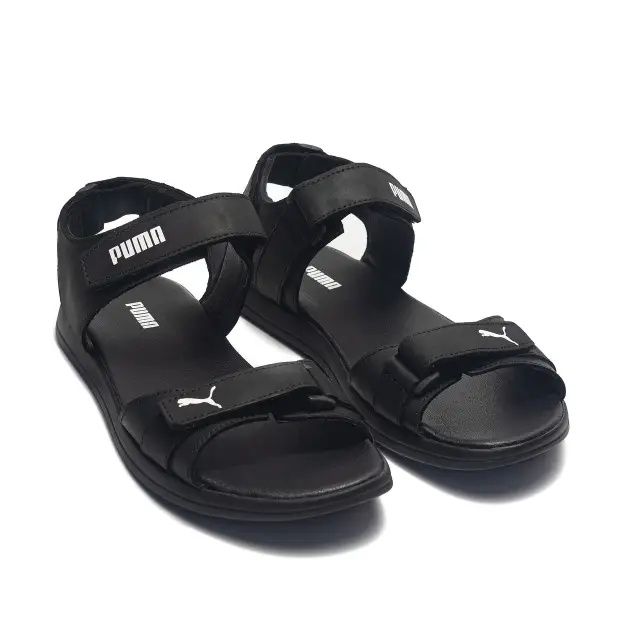 Чоловічі шкіряні босоніжки Puma Black  чорні