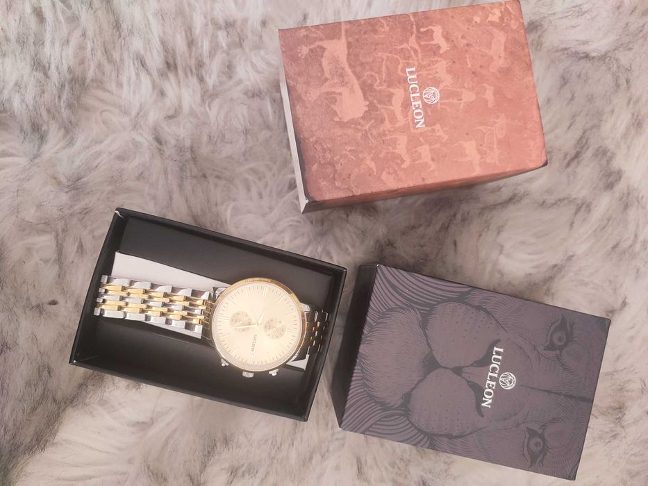 Zegarek z podwójną strefą czasową ze stali nierdzewnej Leroy Kellan