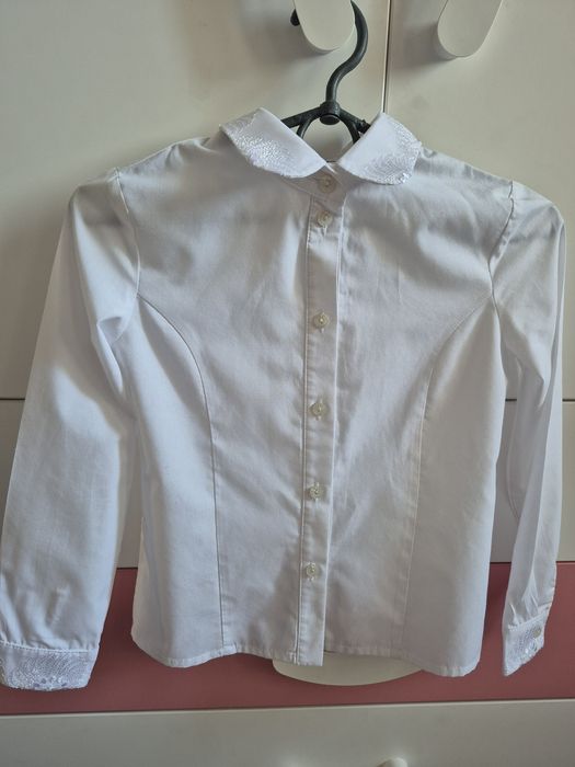 Блузка в школу, шкільна блуза, біла Zara, H&M  8-9 років