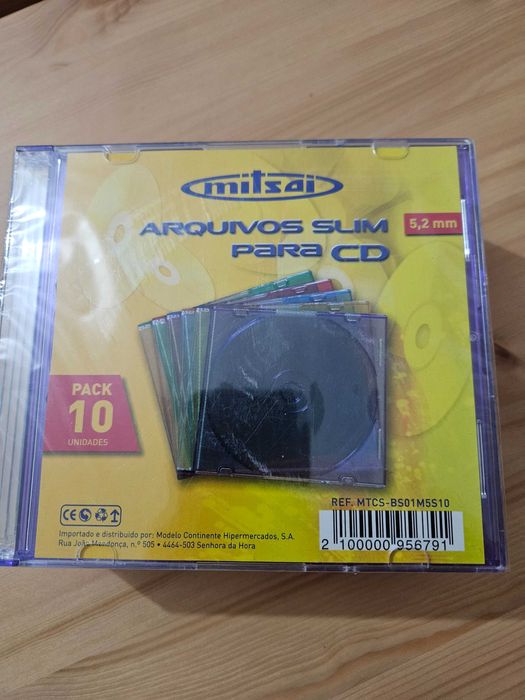 Conjunto de DVD+R; CD+R e Caixas