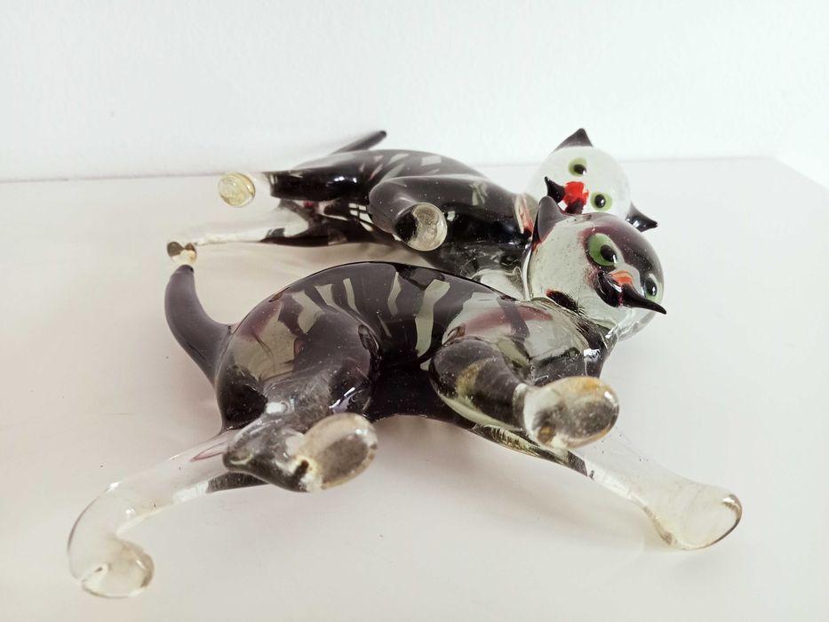 Koty szklane figurki kot szkło