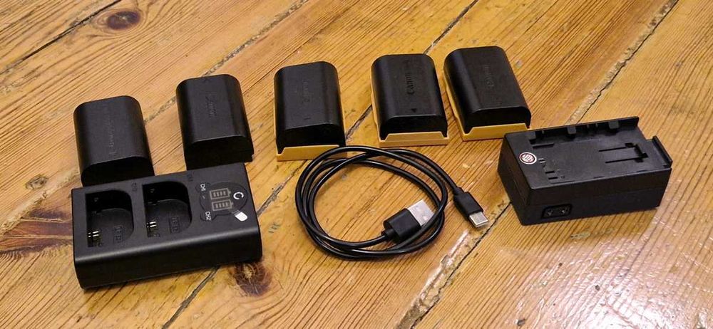 Pack Baterias Canon LP-E6 + Carregador + Adaptador D-Tap