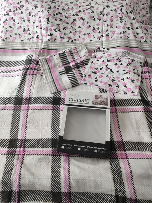 Komplet pościeli pościel euro firany satyna bawełniana 220 x 200