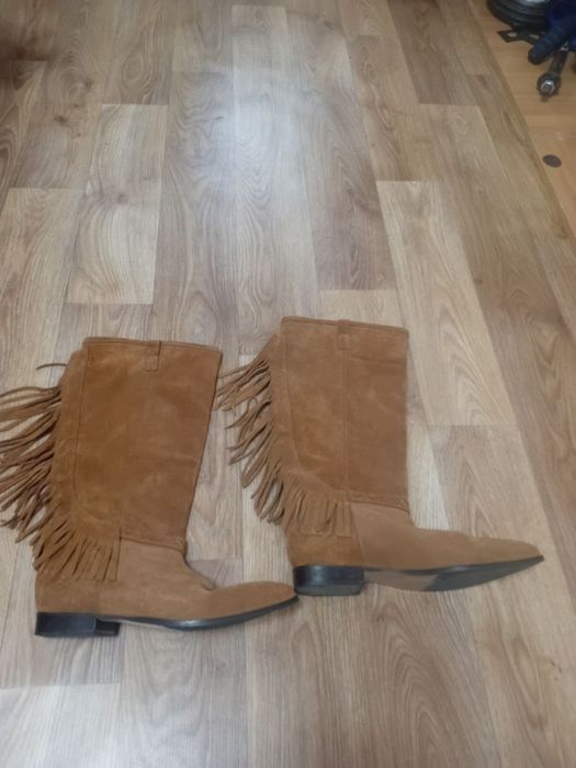 Чоботи казаки ковбойки замша