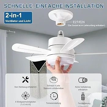 Wentylator sufitowy LED 40cm 6 prędkości O601