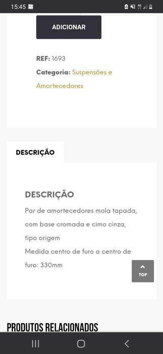 Amortecedores moto motorizada antigo cromado,usados como novos