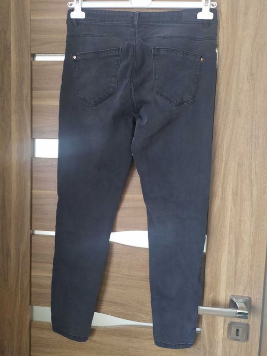 Spodnie jeansowe ONLY czarne złoty guzik push up denim L 40