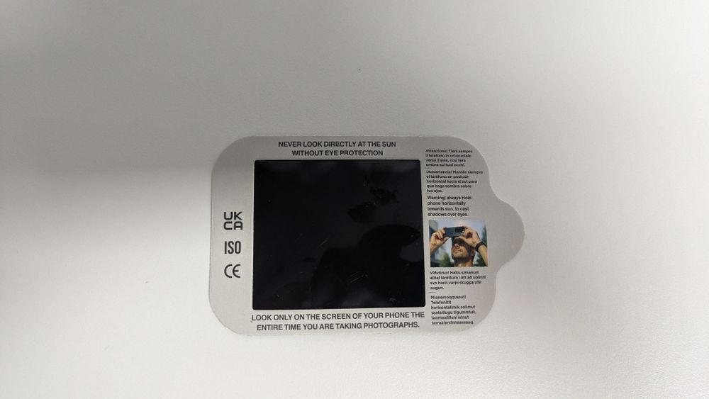 Filtro solar smartphone eclipse