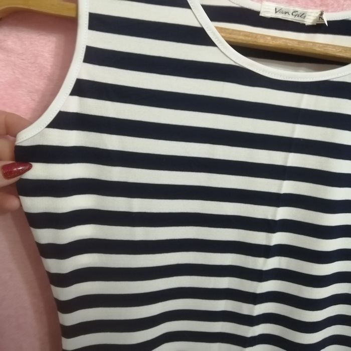 Сарафан трикотажний у смужку.