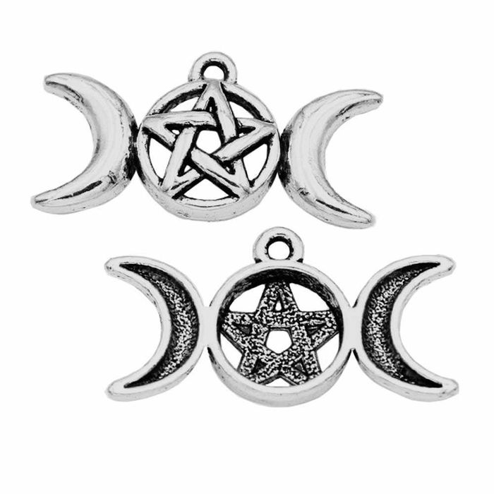 Wicca Pentakl pentagram półksiężyc amulet talizman