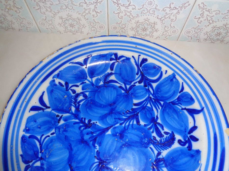 Prato de cerâmica fabuloso  Azul Royal