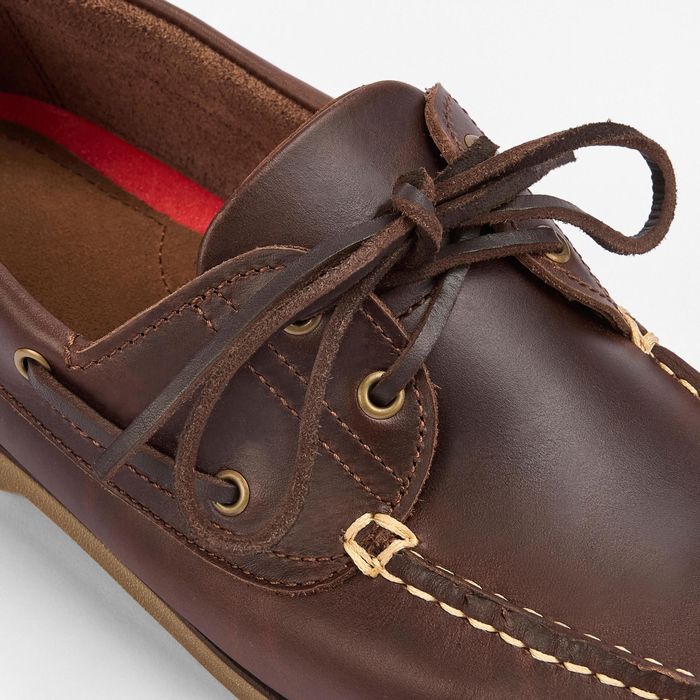 Sapatos de vela couro SAILING 500 Castanho