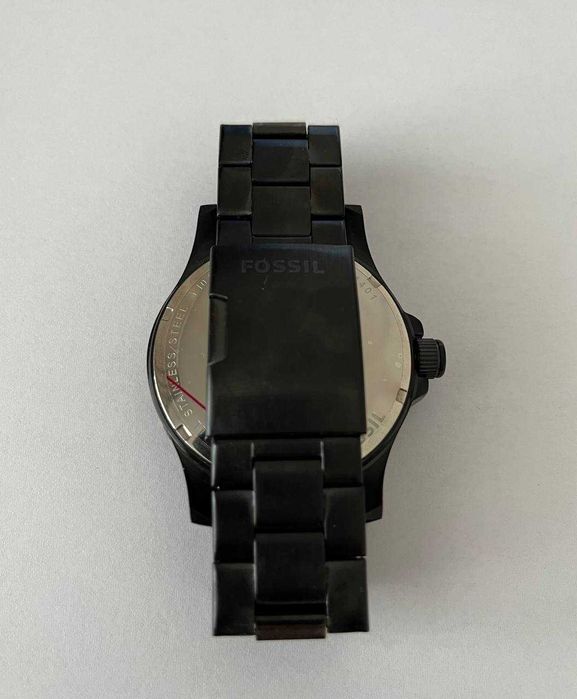 Мужские часы Fossil Nate / черный циферблат / черная сталь JR1458