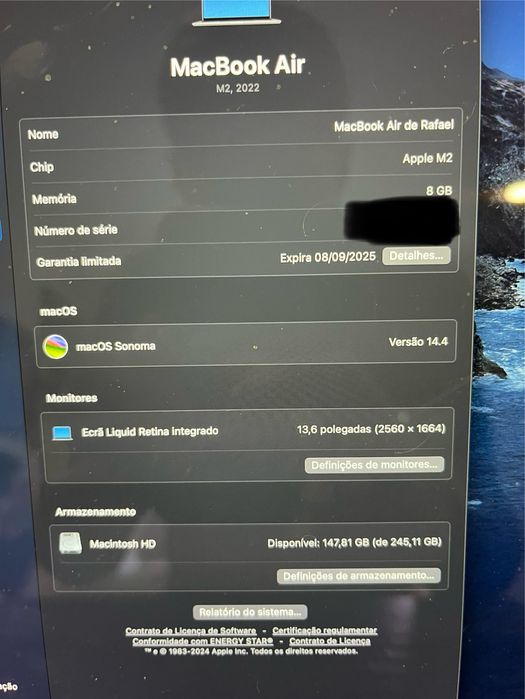 Macbook Air 13” 2022