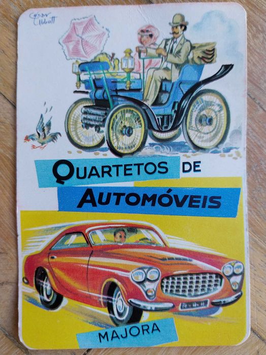 cartas de jogar vintage: “Quarteto de automóveis”, da Majora