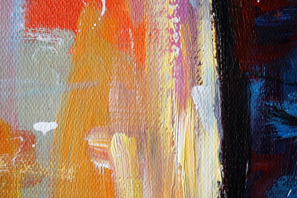 Oryginalny ręcznie malowany obraz olejny zwierzęta słoń abstrakcja