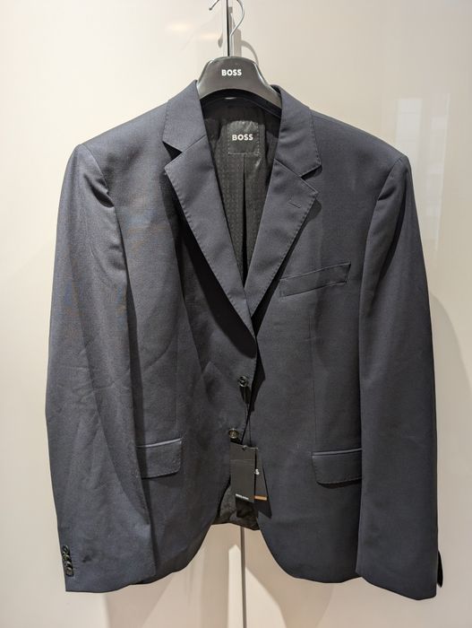 BOSS Wełniana marynarka H-Huge-S-MM-251 | Slim Fit granatowy