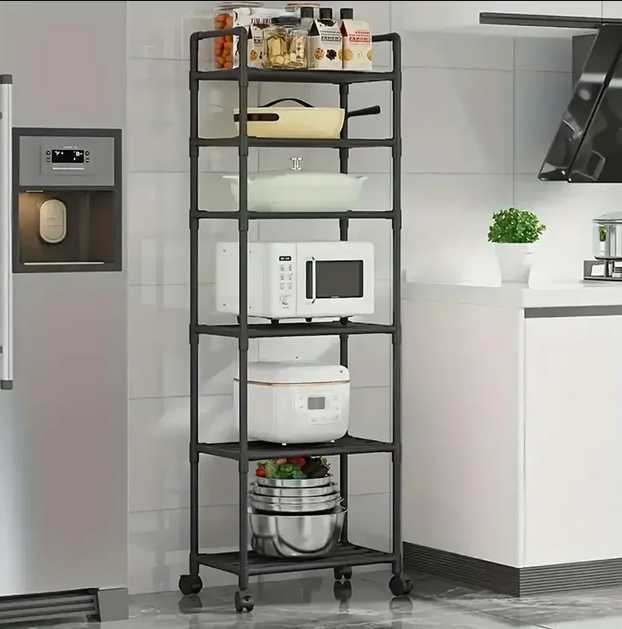 Металевий кухонний стелаж на колесах Органайзер для кухні Полка