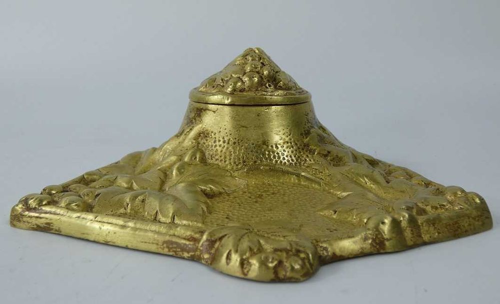 KAŁAMARZ na biurko mosiądz winogron kałamarznik atrament SECESJA