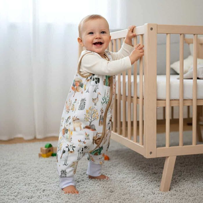 Śpiworek z nogawkami -SKARPETY- 1,5 tog rozmiar 80-86 wzór- Farma