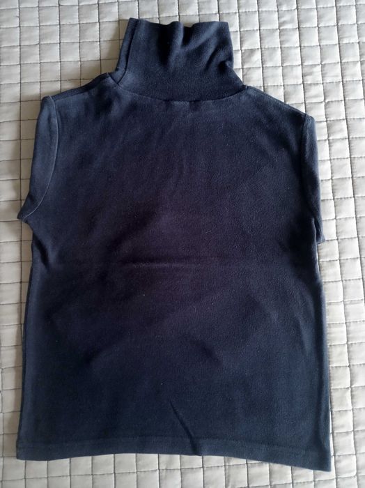 DOMYOS_110-116 cm_granatowy golf chłopięcy