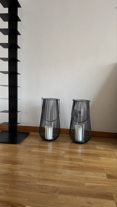 Conjunto de 2 lanternas decorativas pretas