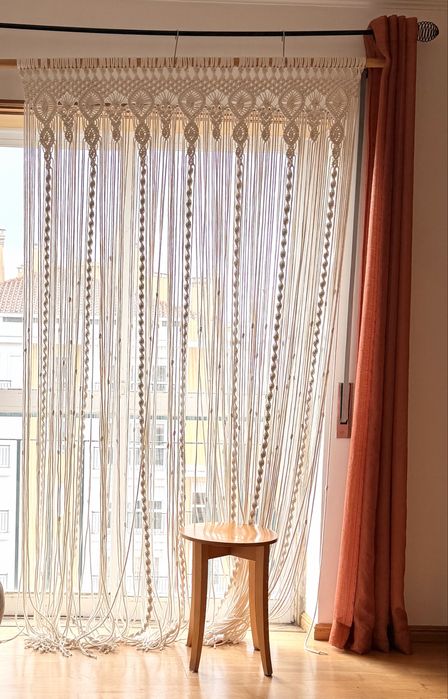 Cortina em macramé 140x200cm