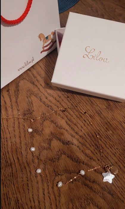 Choker lilou z perłami i gwiazdką z masy perłowej I medalikiem