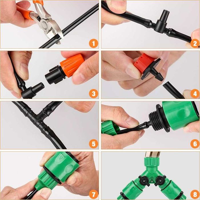 System nawadniania ogrodu 30m 149 elementów Linia Kroplująca Na Balkon