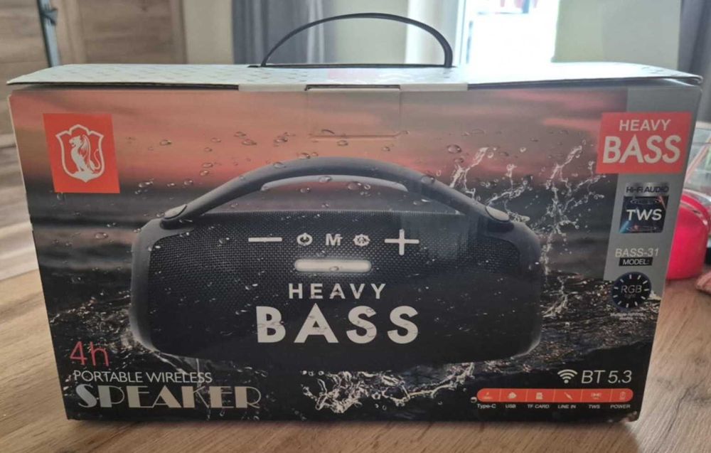 Głośniki Bluetooth HEAVY BASS Nowy 50 Watt