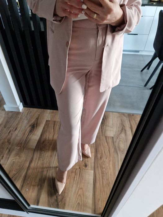 Garnitur damski mohito 38 M pudrowy brudny róż