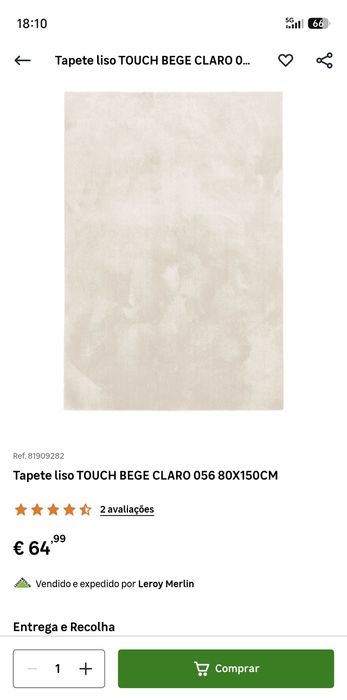 Tapete touch 150x80cm bege