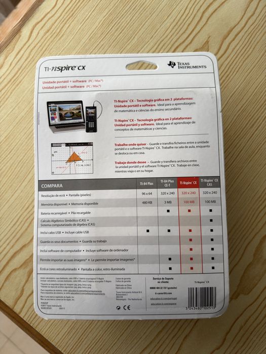 Calculadora gráfica Texas TI‑Nspire CX – nova, embalagem original