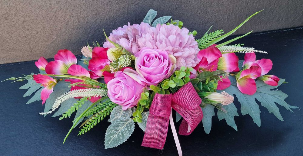 Stroik IKEBANA kompozycja kwiatowa ikebana na grób Z253