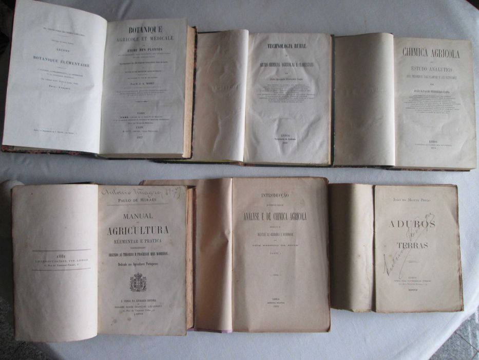 5 Livros Antigos - Agricultura - Botânica - Quimica