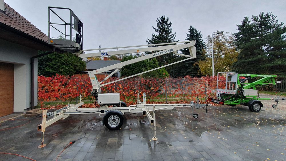 Podnośnik koszowy pająk na przyczepie 12m, lekka zwyżka wynajem na dob