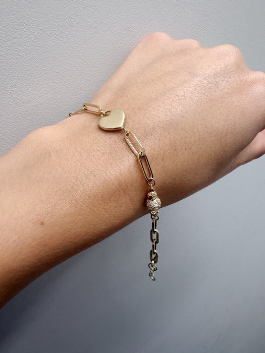 Śliczna Nowa złota bransoletka z serduszkiem