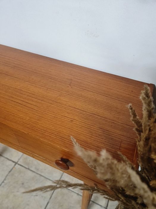 Konsola,małe biurko tekowe, skandynawski design, Szwecja lata 60,mid-c