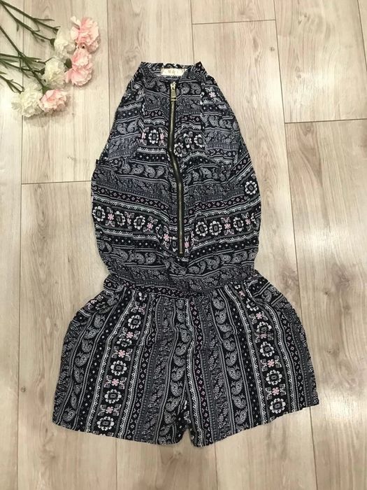 Krótki kombinezon damski letni na ramiączkach S M 36 38 we wzory