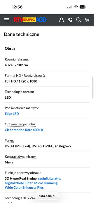 Telewizor Samsung UE40ES6800 40 cali pilot wifi tv