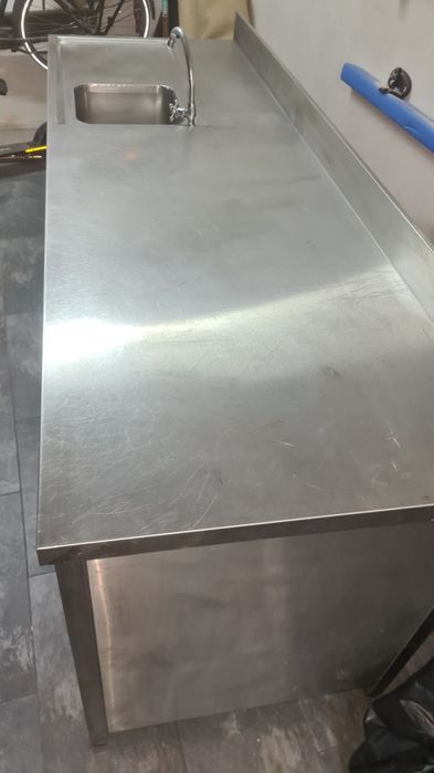 Bancada inox com pia
