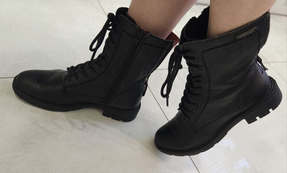 Czarne skórzane botki kozaki Lasocki Rozm. 36