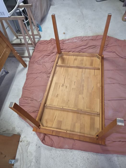 Mesa madeira maciça pinho mel +3 cadeiras (entrega incluida)