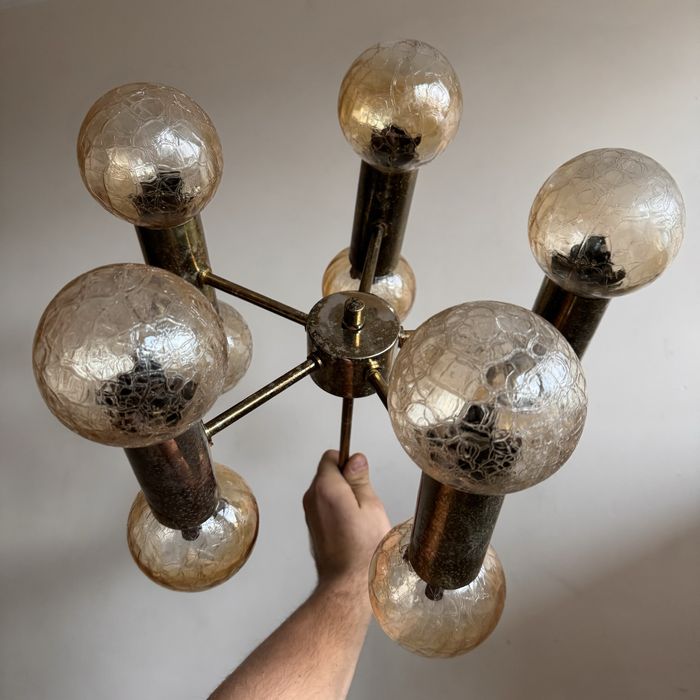 Polski żyrandol PZM space age lata 60te prl vintage new look antyk