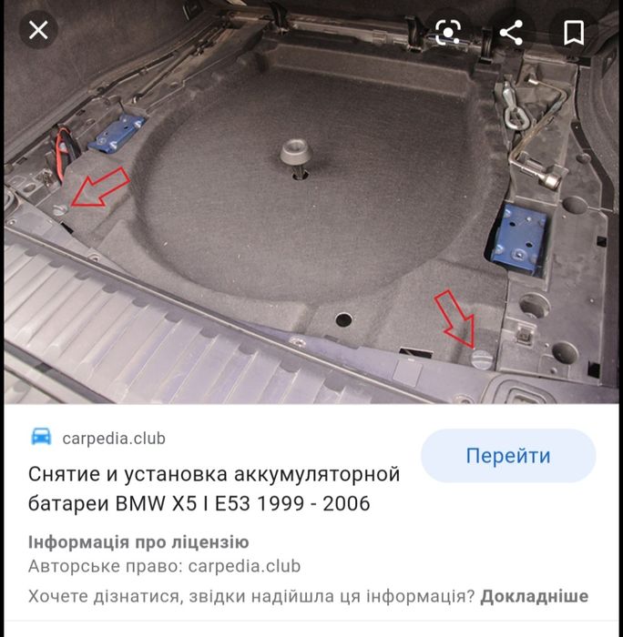 Обшивка в Багажник BMW X5 E53 (Під Докатку)